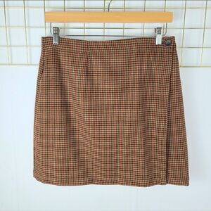 L.L. Bean Worsted Wool Houndstooth Made In USA Vintage Skirt